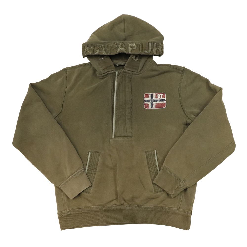 Napapijri Geographic Green Thick Hoodie Size L